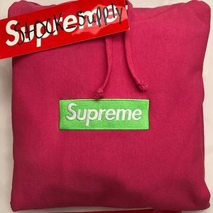 Supreme Magenta Box logo hoodie